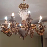 یک جفت لوستر ۸ شاخه برنز سرامیک