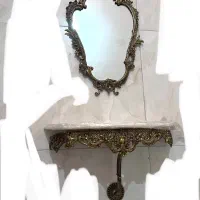 اینه و کنسول برنز انتیک با سنگ مرمر بسیار زیبا|بوفه، ویترین، کنسول|تهران, گاندی|دیوار