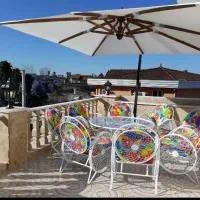 صندلی فلزی کالسکه ای باغی ویلایی