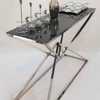 میز آرایش کنسول فلزی طرح استیل لاکچری هرمی|بوفه، ویترین، کنسول|آفتاب, |دیوار