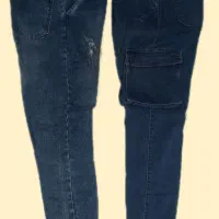 شلوار لی پسرانه آبی و نوک مدادی