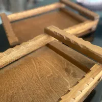 دو عدد سینی سرو چوبی