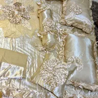 روتختی جهیزیه ای‌ساتن مرواریددوزی‌نوخارجی(تخفیفدار