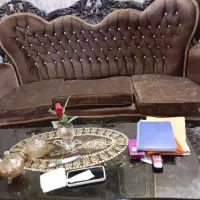 فروش مبلمان استیل ،9نفره به همراه سه عدد میز شیشه