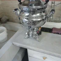 سماور گازی برنجی کامل کسری ۱۰ لیتری اکبند