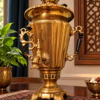 سماور آنتیک ذغالی روسی سه مهره