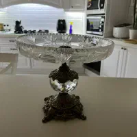 شیرینی خوری کریستالی طرح خورشیدی پایه برنز