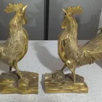 دو عدد مجسمه خروس برنزی خارجی