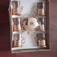 ست چایی خوری طلایی گیره دار فرانسوی