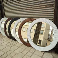 آیینه دایره ای جنس ام دی اف،روکش وکیوم 80سانت