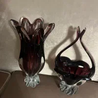 ست کریستال(شکلات خوری و گلدان)