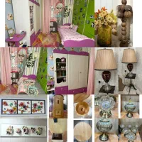 سرویس اتاق کودک تخت و توشک و کمد تابلو گلدون و..