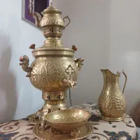 سماور ذغالی پارچ و قوری و میز و رو میزی|قوری، کتری، قهوه‌ساز دستی|تهران, مشیریه|دیوار