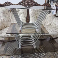 میز عسلی پایه استیل سه عدد دوتا کوچیک یک بزرگ