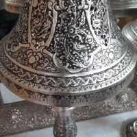 ظروف  دکوری برنجی نقره  نما   قلم زنی  میوه خوری
