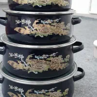 یک دست کامل قابلمه لعابی اصل