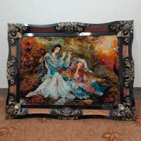 تابلو فرش ماشینی مینیاتوری طرح فرشچیان|تابلو فرش|خمینی‌شهر, |دیوار