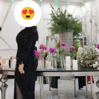 لباس مجلسی پولکی مشکی