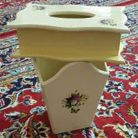 جادستمال کاغذی و سطل زباله چوبی