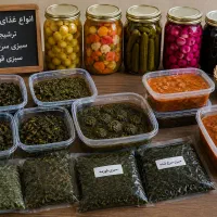 غذای خانگی، سبزی سرخ‌شده، سبزی قورمه و انواع ترشی