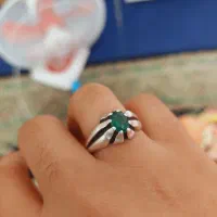 انگشتر نقره ۹۵۰ زمرد پنجشیر افغان معدنی و اقتصادی|جواهرات|گرگان, |دیوار