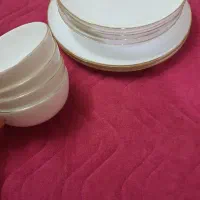 سرویس ارکوپال  ۶ نفره گلدن اپال سفید لب طلایی|ظروف سرو و پذیرایی|مشهد, مصلی (کارمندان اول)|دیوار