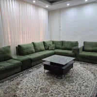 مبلمان ۹ نفره راحتی سبز رنگ|مبلمان خانگی و میز عسلی|اهواز, فاز ۱ پادادشهر|دیوار