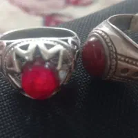 انگشتر نقره ۹۲۵با سنگ عقیق یمنی و یاقوت سرخ|زیورآلات و اکسسوری|ملایر, |دیوار