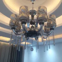 لوستر ۸ شعله برنج با سنگ طبیعی|لوستر و چراغ آویز|نظرآباد, نظرآباد|دیوار