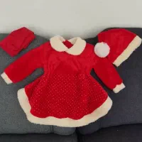 ست لباس قرمز با کلاه و جوراب شلواری