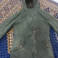 ​کاپشن اورکت زنانه مردانه کلاه دار سبز یشمی پارکا