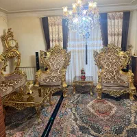 ست کامل مبل ۹ نفره، ناهار خوری، ساعت و بوفه و پرده