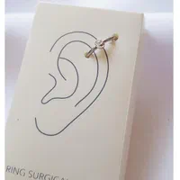 پرسینگ گوش نقره با حلقه استیل نقره ای|بدلیجات|بندرعباس, |دیوار