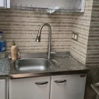 کابینت  فلزی آشپزخانه خانه بهمراه سینک و شیر و سنگ