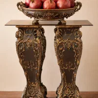 کنسول رزین کار شده پتینه ی رنگ ایتالیایی