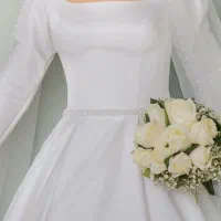 لباس عروس ژورنالی ساتن تماما ترک کاملا نو