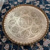 مجمه(سینی) مسی و برنجی طرحدار ، قلم کاری شده|کلکسیون اشیاء عتیقه|تهران, شهرک ولیعصر شمالی|دیوار