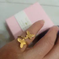 انگشترطلا پروانه دوقلو رزگلد دورنگ نو