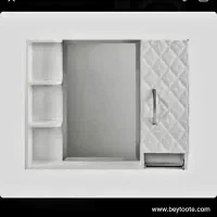 آیینه دستشویی سرویس بهداشتی باکس دار و جا حوله