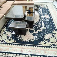 میز چوبی کشو دار و 3عدد عسلی