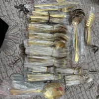 سرویس قاشق چنگال طلایی با صندوق