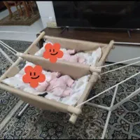 گهواره نَنو دوقلو، چوبی و فلزی