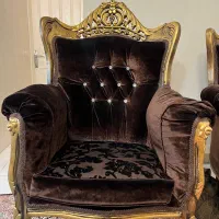 مبل ۷ نفره چوب لوکس با روکش مخمل