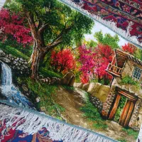 منظره بهار کوچه باغ|تابلو فرش|تبریز, |دیوار