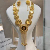 سرویس برنجی طرح عربی با آبکاری طلا دقیقا کپ طلا