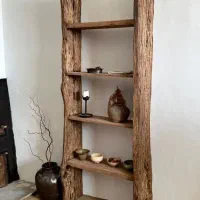 شلف دیواری چوب دفورمه روستیک بسیار مستحکم|کتابخانه، شلف، قفسههای دیواری|اهواز, پادادشهر|دیوار