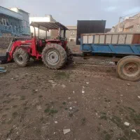 تراکتور کاری ساختمانی هم با بیل هم تلری تانکر آب