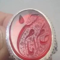 انگشتر  نقره عقیق خطی