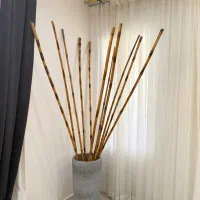 گلدان سفالی همراه چوب بامبو