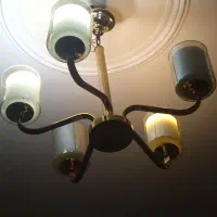 لوستر ۵ شاخه حباب شیشه ای